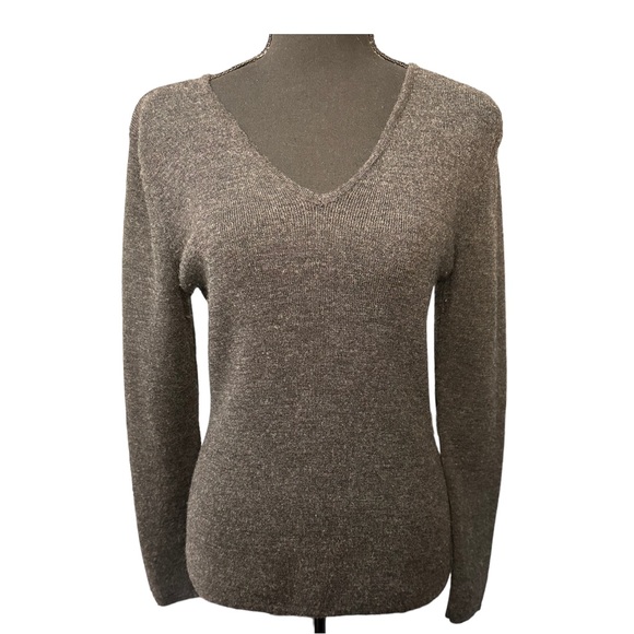 Fenn Wright Manson Marino Wool Gray V-Neck Sweater, Size M - Picture 1 of 4